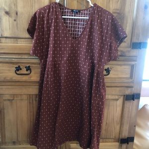 Madewell Rust / White Embroidered Dress